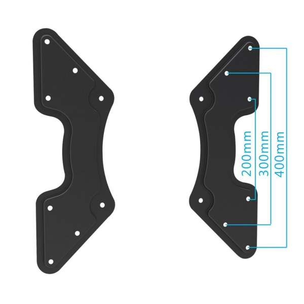 PureMounts® Universeller VESA Vergrößerer 200x200 bis 400x400 2tlg. schwarz