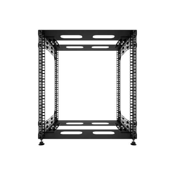 19" Skelett-Rack mit offenem Rahmen und verstellbarer Tiefe 8HE, 100 kg, 492 B x von 360 bis 560 T x 362 H