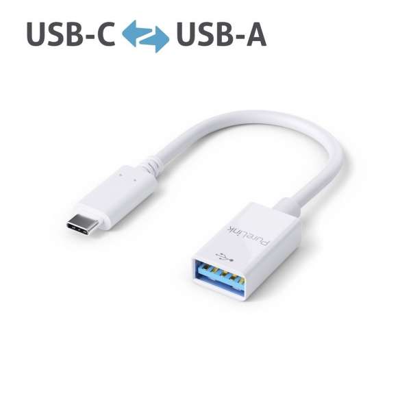 USB-C auf USB-A Adapter - USB 3.1 Gen1 - OTG - iSerie - weiß - 0,10m
