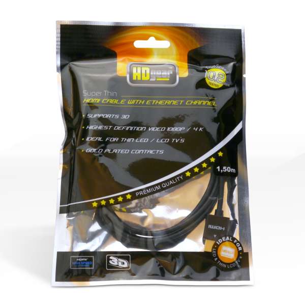 HDMI Kabel - HDGear Super Slim - 1,50m