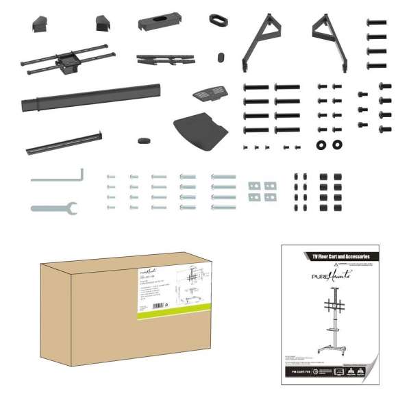 PureMounts® TV Standfuß mobil - Single Display bis 70"