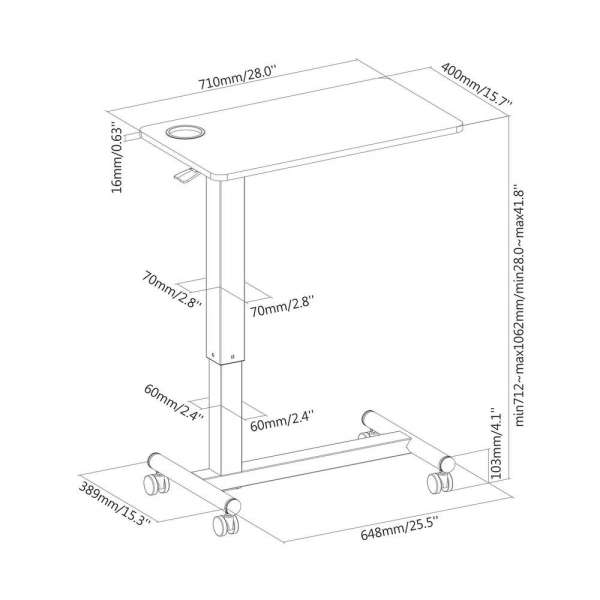 PureMounts® Mobiler Beistelltisch, weiß