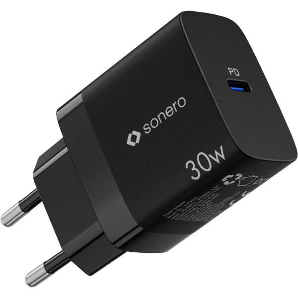 sonero USB-C GaN Ladegerät - 1 Port - 30W PD - schwarz sonero USB-C GaN Ladegerät - 1 Port - 30W PD - schwarz