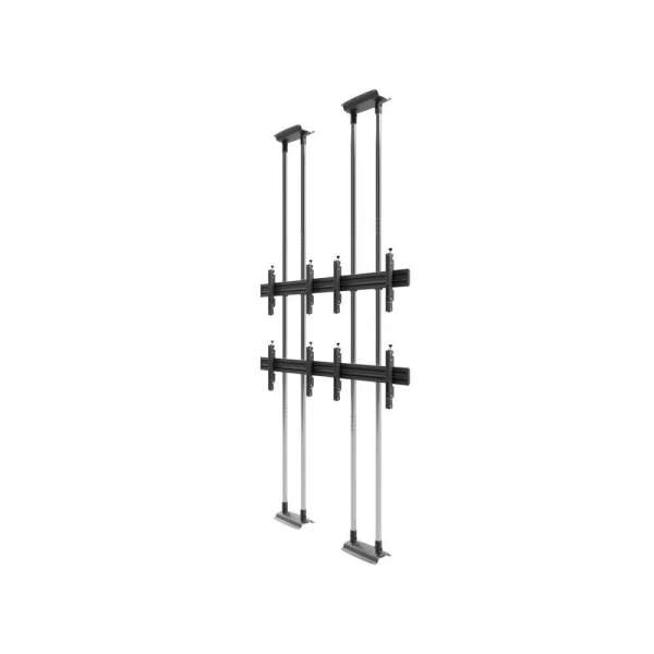 Video Wall Bolt Down Floor-to-Ceiling Mount, modular 2x2, für 49-57" Bildschirme, Querformat