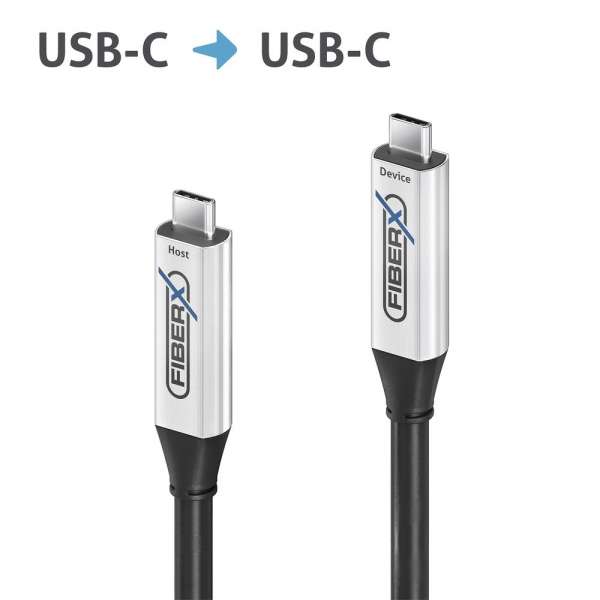 FiberX Serie - USB 3.2 Gen1x1 Aktives Glasfaser Kabel USB-C 10.0m