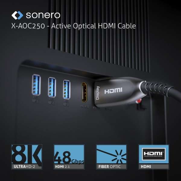 sonero Aktives HDMI 8K AOC Extender Kabel - 15m