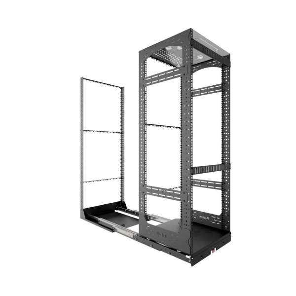 19" Auszieh- und drehbares Rack 28RU, 160kg Traglast, 490B x 510T x 1320H