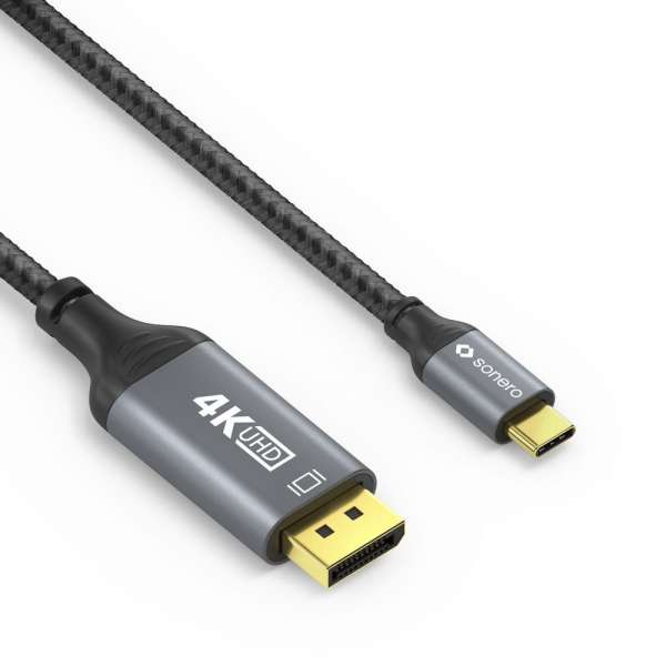 USB-C auf DisplayPort Adapter - 4K60, 21,6Gbps - grau/schwarz - 0,10m