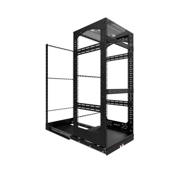 19" Auszieh- und drehbares Rack 24RU, 200kg Traglast, 490B x 510T x 1141H