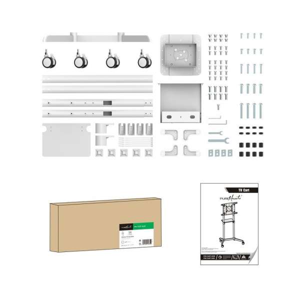 PureMounts® Mobiler TV Standfuß, weiß