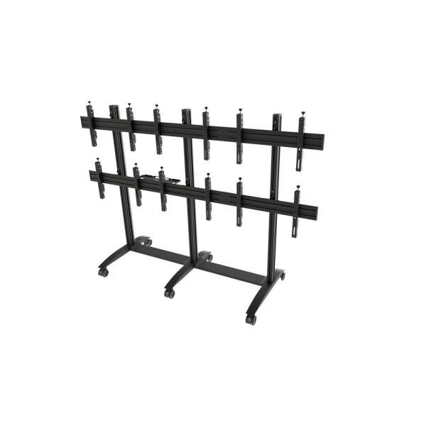 Mobiler Video-Wall Trolley, Modular 3x2 für 42-47" Bildschirme, Querformat