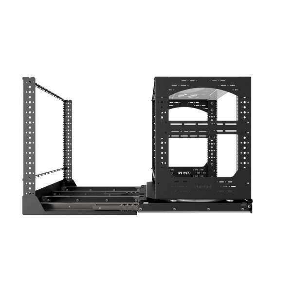 19" Auszieh- und drehbares Rack 12RU, 300kg Traglast, 490B x 510T x 606H