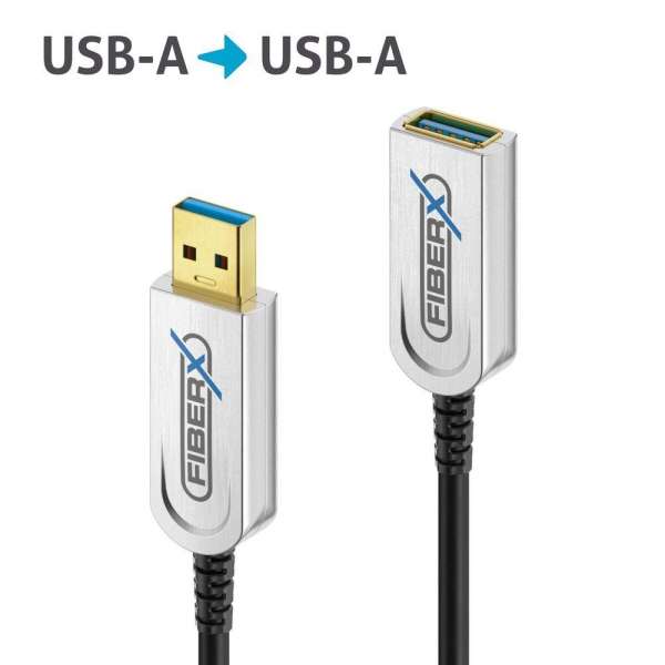 FiberX Series - USB 3.2 Gen2x1 Glasfaser Verlängerungskabel - 15m