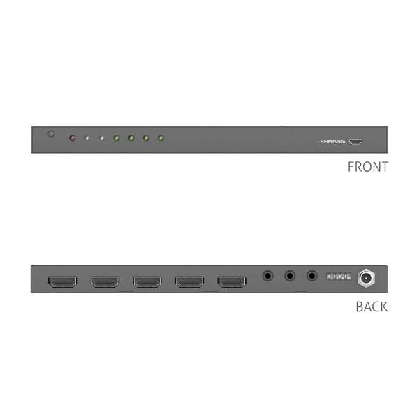 PureTools - 4x1 HDMI Switcher 4K (60Hz 4:4:4), Audio-De-Embedding, ARC, IR, TMDS Auto-Switching, RS232- und EDID-Management
