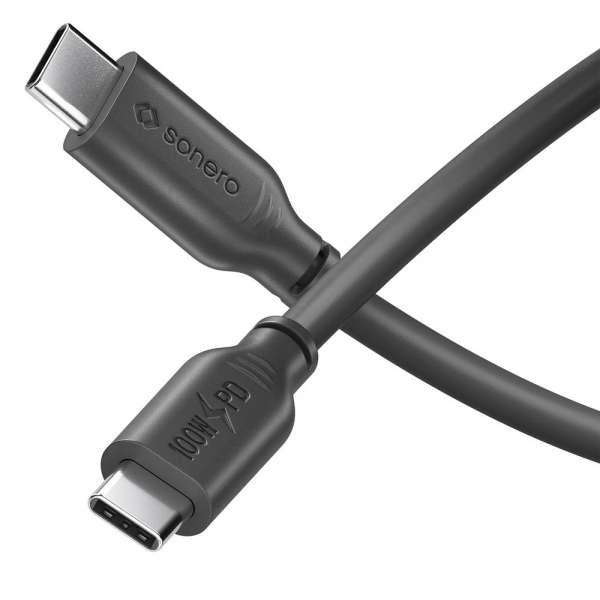 USB-C auf USB-C Ladekabel - USB 2.0, 100W PD - schwarz - 3,00m
