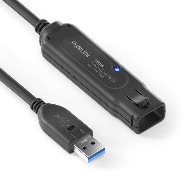USB 3.2 Gen. 1x1 Aktiv Verlängerung - schwarz - 10,0m