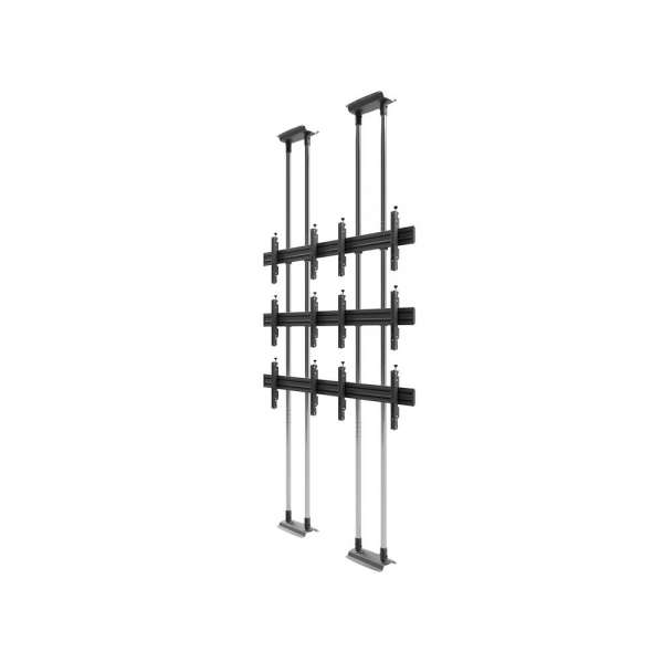Video Wall Bolt Down Floor-to-Ceiling Mount, modular 2x3, für 42-47" Bildschirme, Querformat