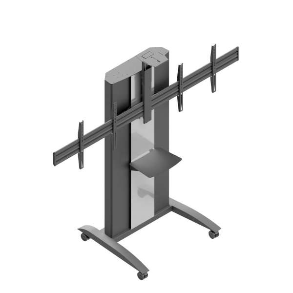Flachbildschirm-Videokonferenz-Trolley mit Höhenverstellung für zwei 49-57" Bildschirme
