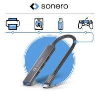 Vorschau: sonero USB 3.2 Gen1x1 Hub - 4 Port mit USB-C Stecker - 0,15m - Space Grey Vorschau: sonero USB 3.2 Gen1x1 Hub - 4 Port mit USB-C Stecker - 0,15m - Space Grey