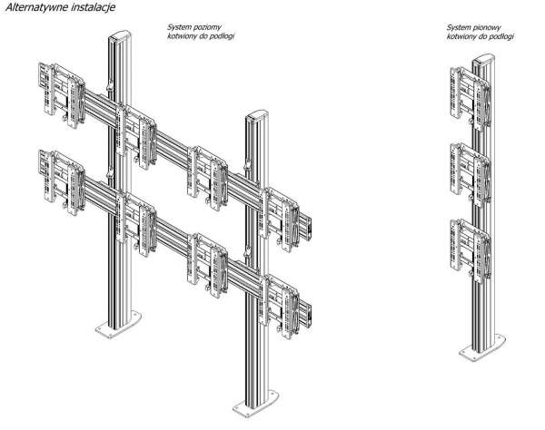 Video Wall Pop-Out Halterung mit Schnellverschluss für 22-43" Bildschirme
