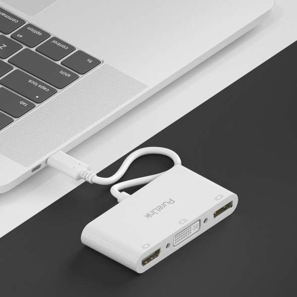 USB-C auf Multiport Adapter - iSerie - weiß - 0,10m