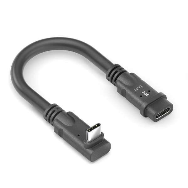 USB-C auf 90° USB-C Portsaver (oben/unten) USB4 Gen2x2 20Gbps - PureInstall 0.10m