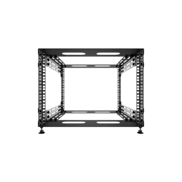 19" Skelett-Rack mit offenem Rahmen und verstellbarer Tiefe 8HE, 100 kg, 492 B x von 500 bis 700 T x 362 H