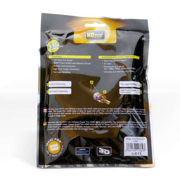 HDMI Kabel - HDGear Super Slim - 2,00m