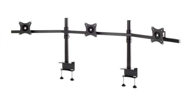Desktop-Halterung für drei 19-27"-Bildschirme, gebogen