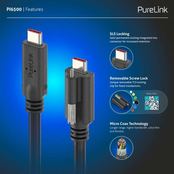 USB-C auf USB-C Kabel mit E-marker USB4 Gen2x2 20Gbps, 100W - PureInstall 3.00m