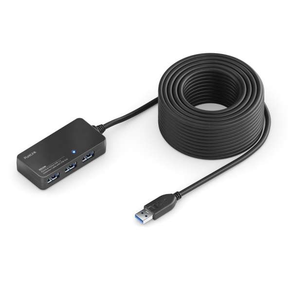 USB 3.2 Gen. 1x1 Aktiv Verlängerung mit Hub - schwarz - 5,00m
