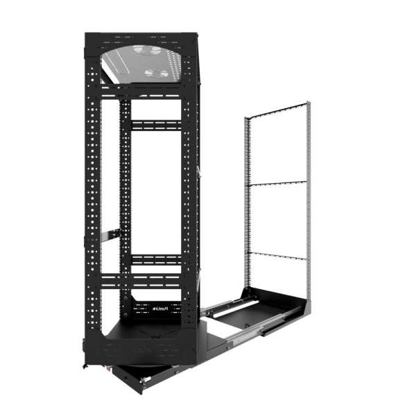 19" Auszieh- und drehbares Rack 28RU, 160kg Traglast, 490B x 510T x 1320H