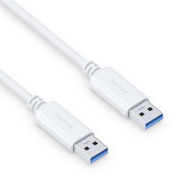 USB-A auf USB-A Kabel - 3.1 Gen 1, 3A/5V/15W, 5G - iSerie - weiß - 1,50m