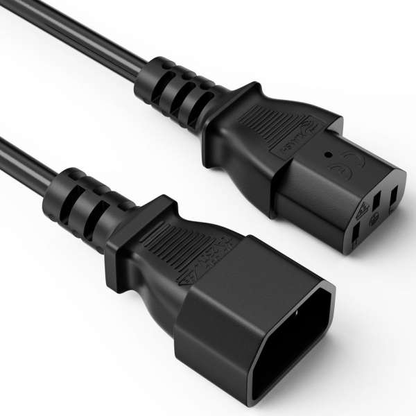 Netzkabel - IEC Verlängerung IEC (C13) auf IEC (C14) gerade - 5.00m - schwarz