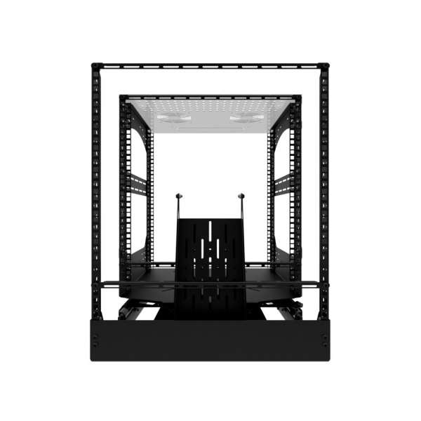 19" Auszieh- und drehbares Rack 12RU, 130kg Traglast, 490B x 608T x 614H