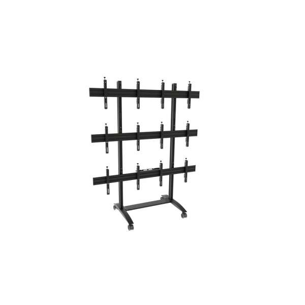 Mobiler Video-Wall Trolley, Modular 2x3 für 49-57" Bildschirme, Querformat