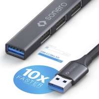 Vorschau: sonero USB 3.2 Gen1x1 Hub - 4 Port mit USB-A Stecker - 0,15m - Space Grey Vorschau: sonero USB 3.2 Gen1x1 Hub - 4 Port mit USB-A Stecker - 0,15m - Space Grey