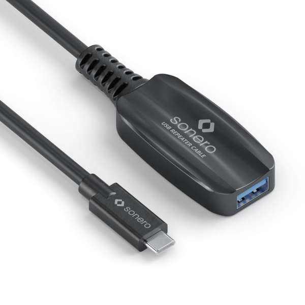 sonero USB 3.2 Gen1x1 Aktive Verlängerung - C/A - schwarz - 5,00m