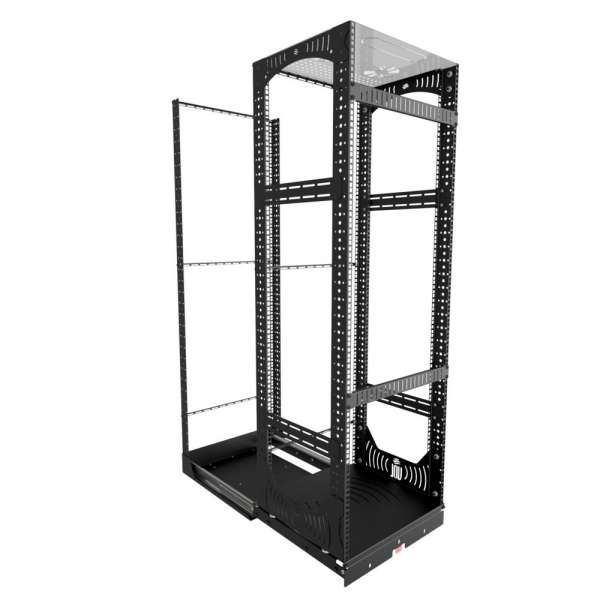 19" Auszieh- und drehbares Rack 32RU, 130kg Traglast, 490B x 498T x 1505H