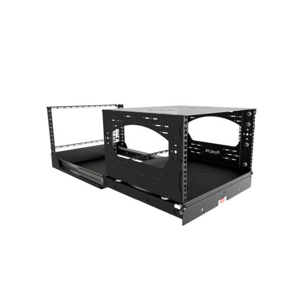 19" Auszieh- und drehbares Rack 6RU, 130kg Traglast, 490B x 498T x 348H