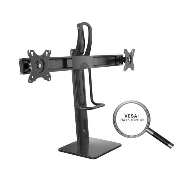 PureMounts® Duale Monitor Halterung, VESA 75x75/100x100, schwarz