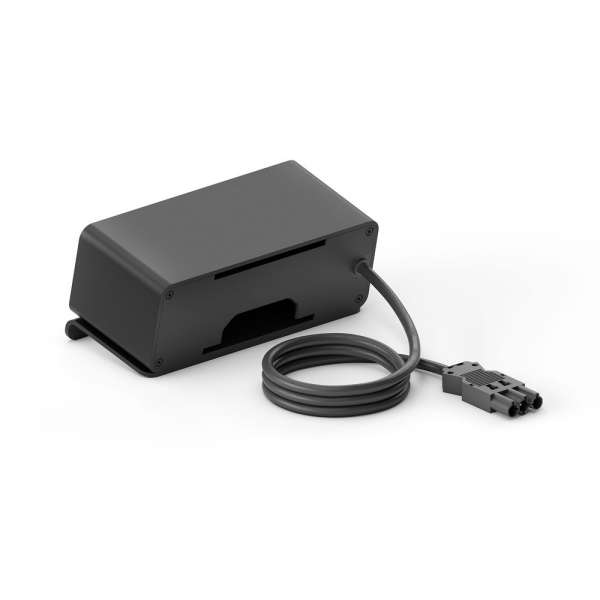 mediahub2 - 7 -Slot, freistehend, On-Table Design - schwarzes Gehäuse und mattschwarze Module. 65W PD-Modul + 5 Leerplätze. Buchse - Keine AC-Buchse. Stecker - Wieland GST18