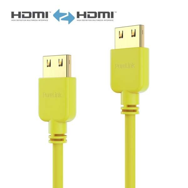 HDMI Kabel - PureInstall - Slim 0,50m - Gelb