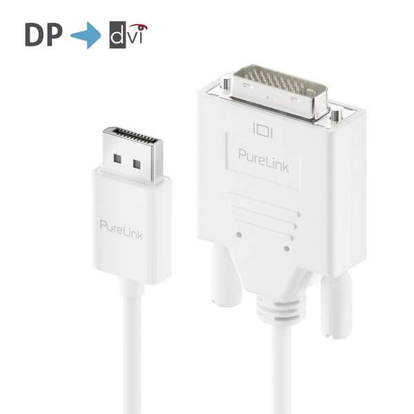 DisplayPort auf DVI Kabel - 1920x1200 - WUXGA - iSerie - weiß - 2,00m