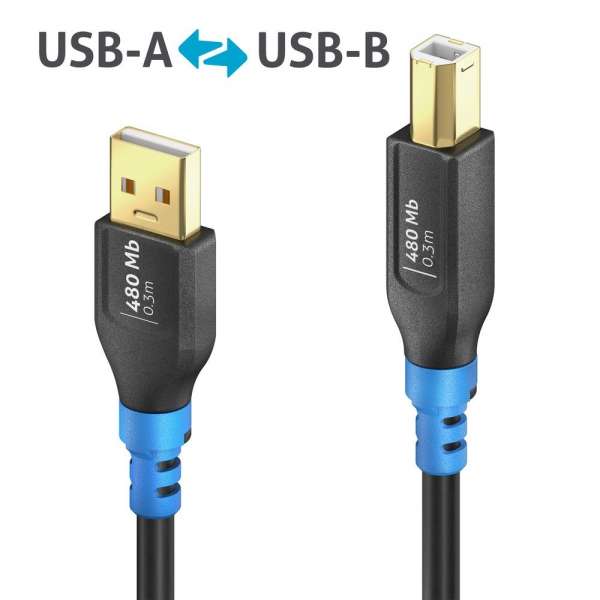 FlexInstall USB-A auf USB-B Kabel USB 2.0 480Mbps 0.30m