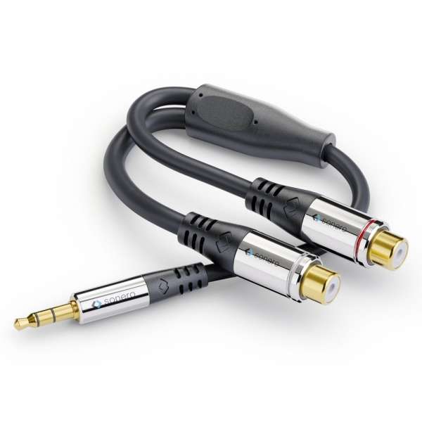 sonero 3,5mm auf 2x Cinch Audio Adapter Kabel 0,25m