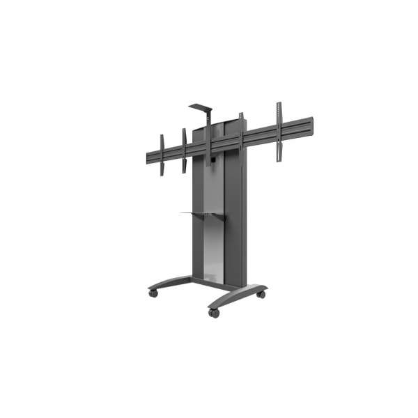 Flachbildschirm-Videokonferenz-Trolley mit Höhenverstellung für zwei 49-57" Bildschirme