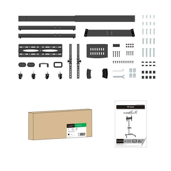 PureMounts® TV Standfuß mobil und höhenverstellbar, schwarz