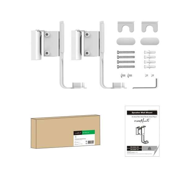 PureMounts® Lautsprecher Wandhalterung für Sonos® One, Sonos® One SL, Sonos® Play1, weiß