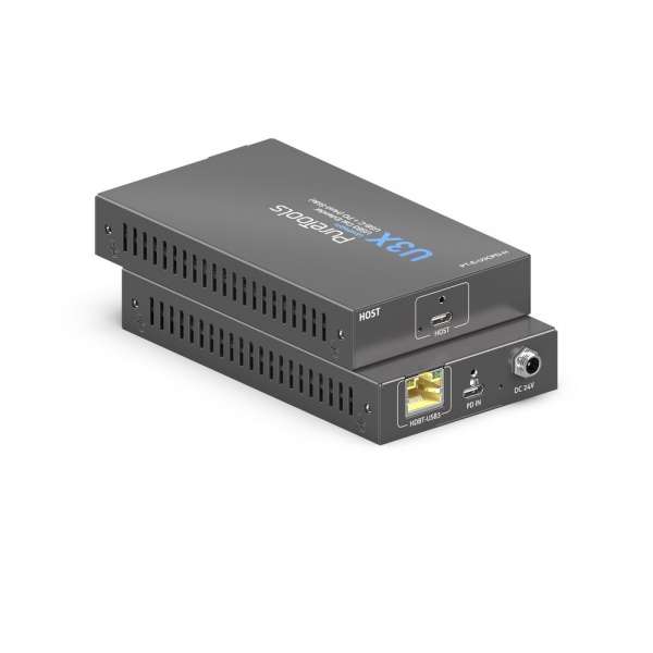 PureTools - USB3 Cat Extender USB-C + PD (Host-Seite) - USB 3.2 Gen1 Data Extender - USB-C Host mit PD Injection